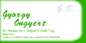 gyorgy ongyert business card